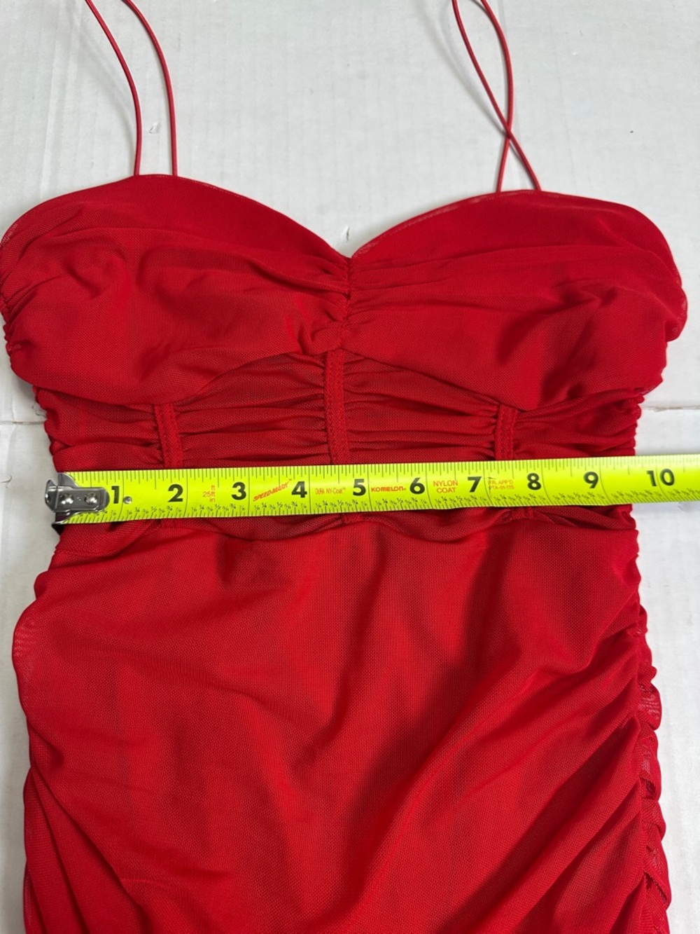 Revolve Superdown Kambella Red Mini Dress Ruched Bodycon Mesh Womens Size XS - Picture 8 of 11